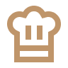 Chef hat icon symbolizing culinary services and custom menus for weddings at Otsego Resort.