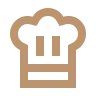 Chef hat icon symbolizing culinary services and custom menus for weddings at Otsego Resort.