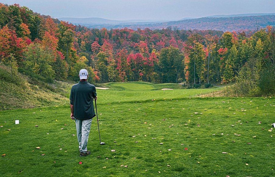 Rolling fairways on a golf course in the Gaylord Michigan area